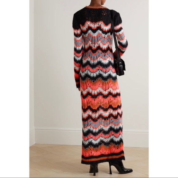 Philosophy Di Lorenzo Serafini Striped Open Knit Maxi Dress - SIZE IT38- NWT - Picture 2 of 6